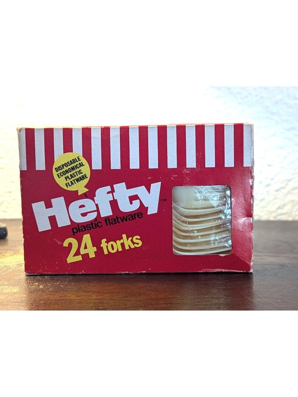 Hefty Disposable Plastic Flatware Forks 24 Count Vintage 1979 Packaging